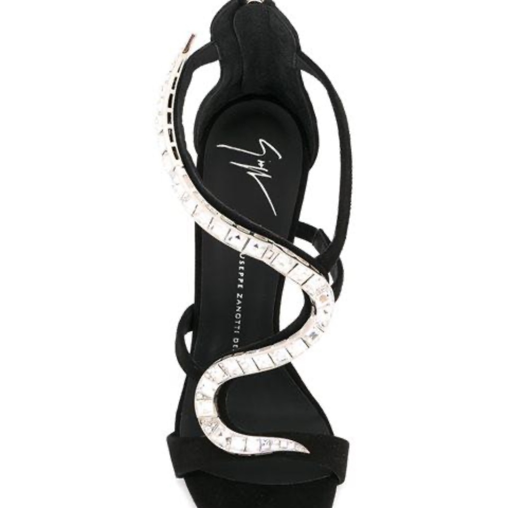 Giuseppe Zanotti Alien Black Crystal Sandal Size US9 / IT39 - Picture 7 of 16